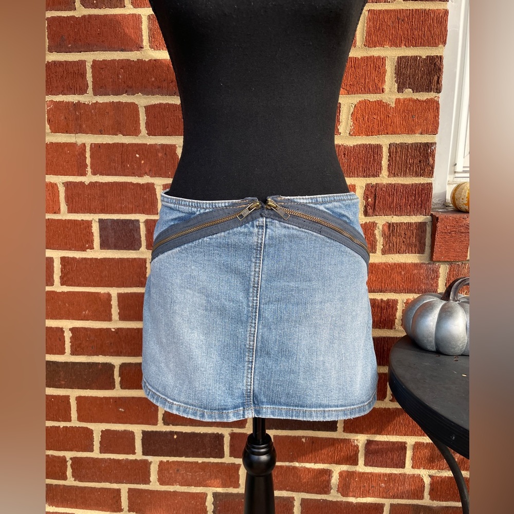 BCBGeneration Denim Zipper Mini Skirt